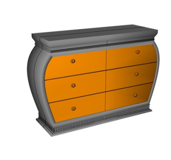 现代实木边柜su模型