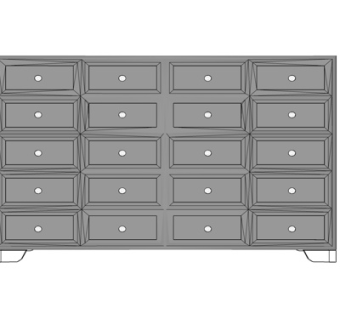 现代实木边柜su模型