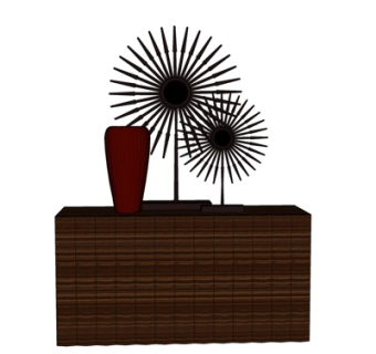 现代实木边柜su模型