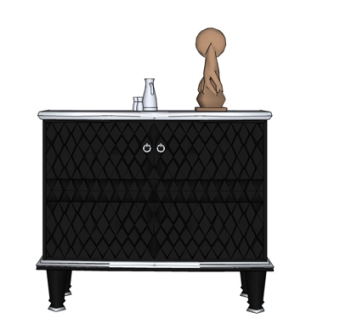 现代实木端景柜su模型