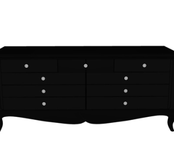 简欧实木边柜su模型