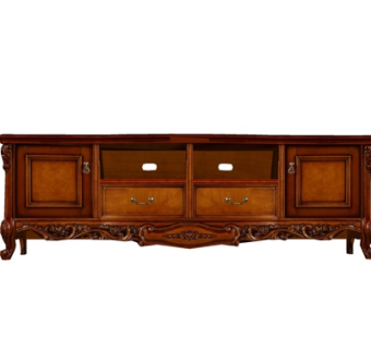 欧式实木电视柜su模型