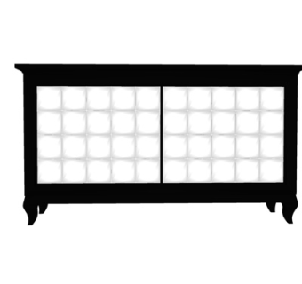 简欧实木边柜su模型