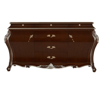 欧式实木边柜su模型