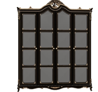 欧式实木衣柜su模型