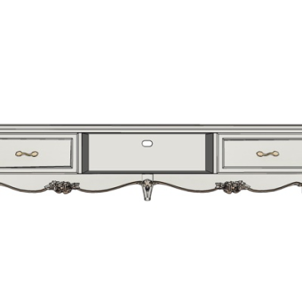 欧式实木电视柜su模型