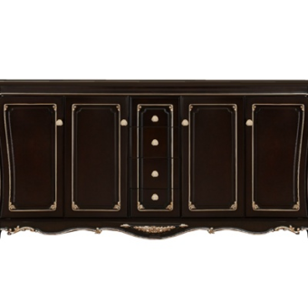 欧式实木边柜su模型