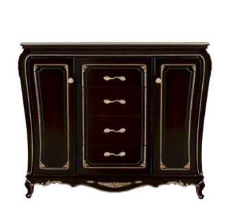 欧式实木边柜su模型