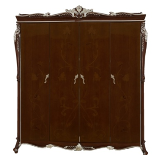 欧式实木衣柜su模型