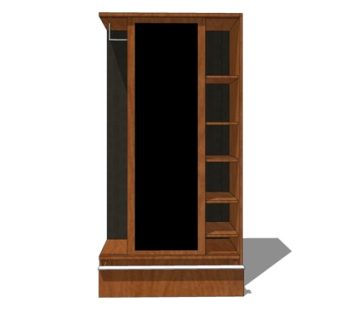 现代实木衣柜su模型