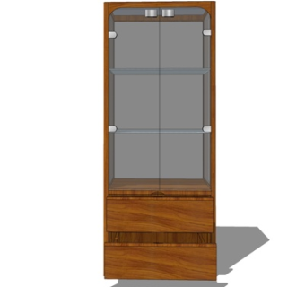 现代实木装饰柜su模型