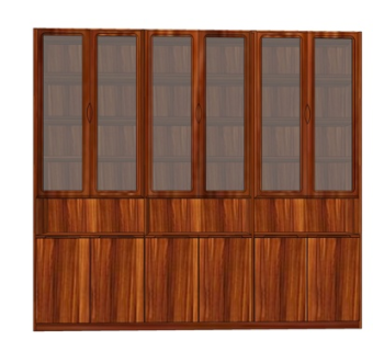 现代实木装饰柜su模型