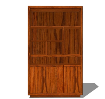 现代实木装饰柜su模型