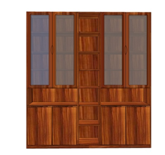 现代实木装饰柜su模型