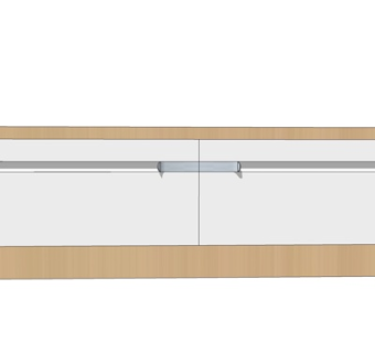 现代实木边柜su模型