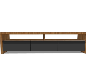 现代实木电视柜su模型