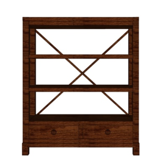 现代实木装饰柜su模型