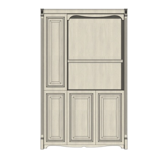 简欧实木衣柜su模型