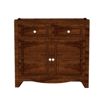 现代实木边柜su模型