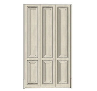 简欧实木衣柜su模型