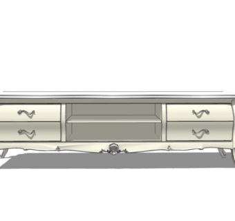 欧式实木电视柜su模型