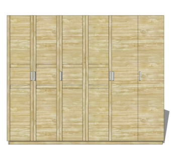 现代实木衣柜su模型