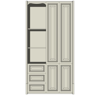 简欧实木衣柜su模型