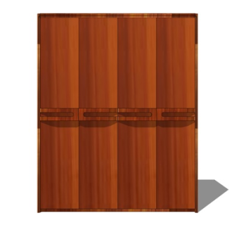 现代实木衣柜su模型