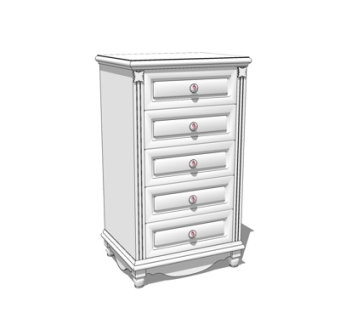 简欧实木斗柜su模型