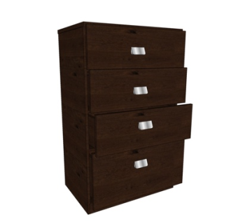 现代实木斗柜su模型