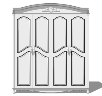 欧式实木衣柜su模型