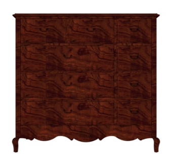 简欧实木边柜su模型