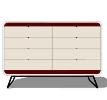 现代实木斗柜su模型