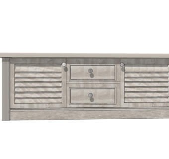 简欧实木电视柜su模型