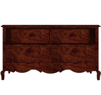 欧式实木边柜su模型