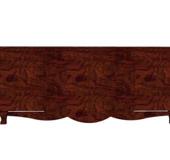 欧式实木边柜su模型