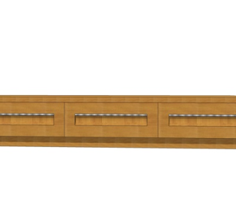 现代实木电视柜su模型