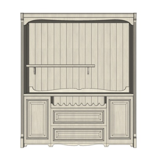 简欧实木衣柜su模型
