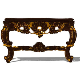 欧式古典实木端景台su模型