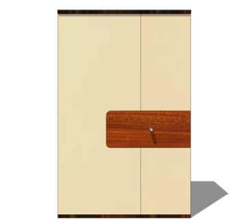 现代实木衣柜su模型