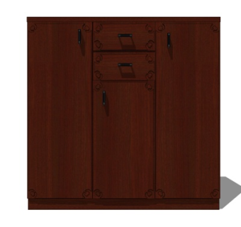 现代实木衣柜su模型