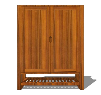 现代实木衣柜su模型