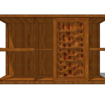 现代实木衣柜su模型