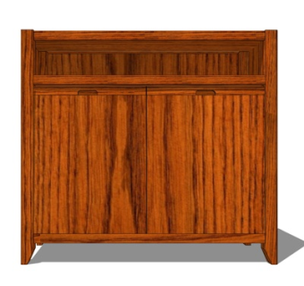 现代实木玄关鞋柜su模型