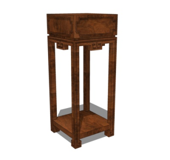 中式实木花架su模型