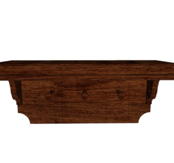 现代实木端景台su模型