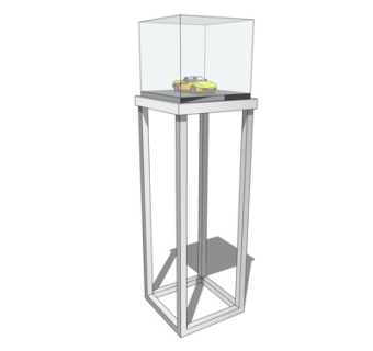 现代实木装饰架su模型