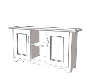简欧实木边柜su模型