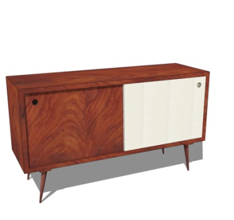 北欧实木边柜su模型