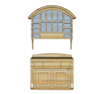 现代实木边柜su模型